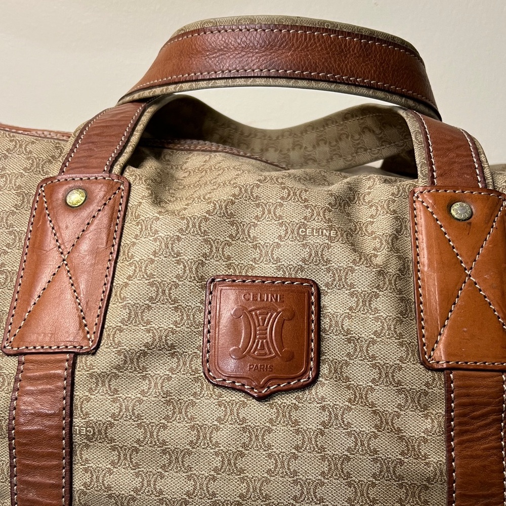 Celine Tan and Brown Travel Bag - Picture 3 of 17